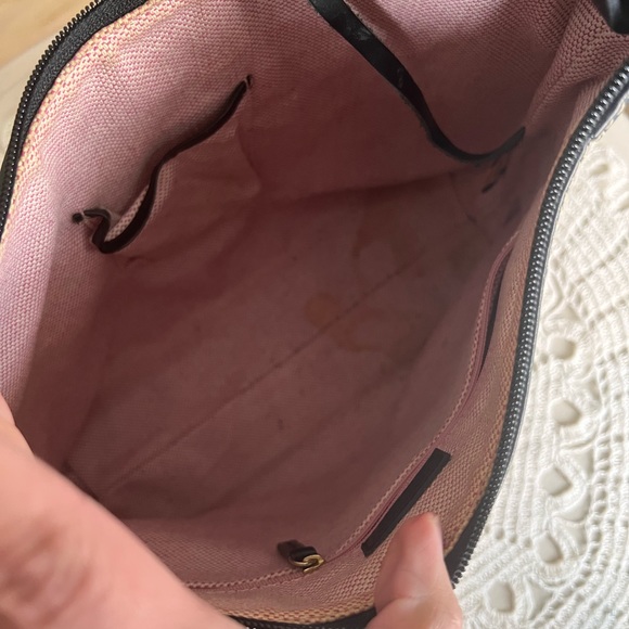 Dooney & Bourke Tan and Black Canvas Purse - Picture 6 of 14